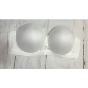 Cacique Strapless Bra 40DD Lightly Lined‎ White Underwire Lane Bryant